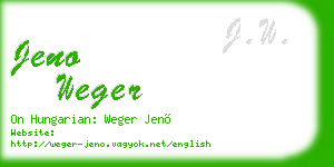 jeno weger business card